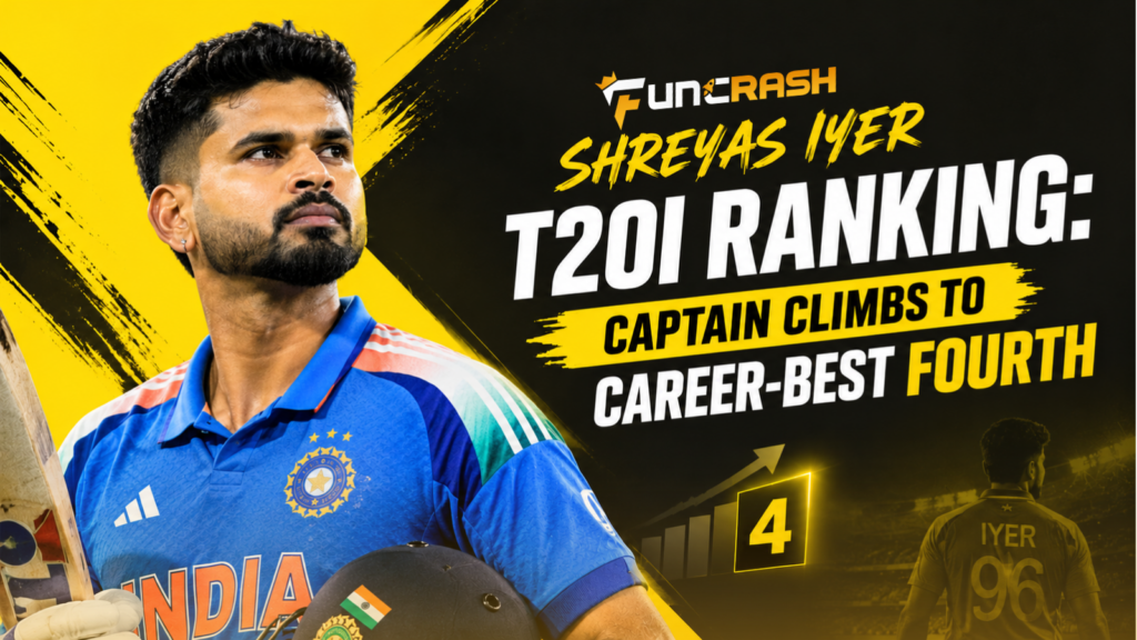 Shreyas Iyer celebrates his career-best fourth position in T20I rankings